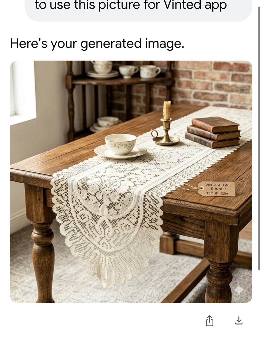 Vintage Lace Table Runner - Cream